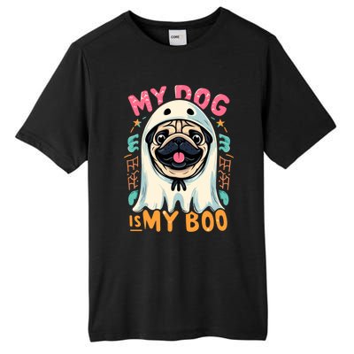 My Dog Is My Boo Spooky Season Ghost Halloween Groovy Retro Funny Gift Tall Fusion ChromaSoft Performance T-Shirt