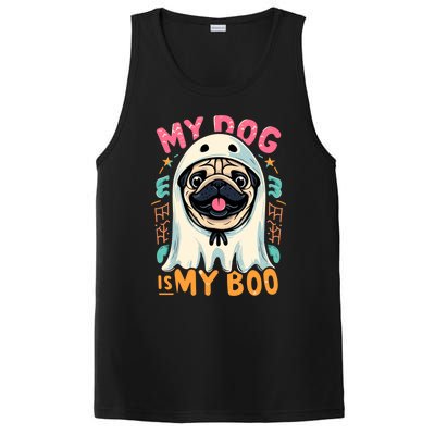 My Dog Is My Boo Spooky Season Ghost Halloween Groovy Retro Funny Gift PosiCharge Competitor Tank