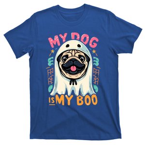 My Dog Is My Boo Spooky Season Ghost Halloween Groovy Retro Funny Gift T-Shirt