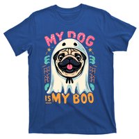 My Dog Is My Boo Spooky Season Ghost Halloween Groovy Retro Funny Gift T-Shirt