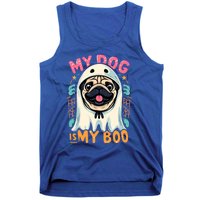 My Dog Is My Boo Spooky Season Ghost Halloween Groovy Retro Funny Gift Tank Top