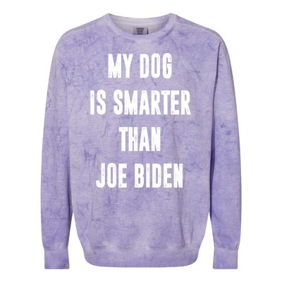 My Dog Is Smarter Than Joe Biden Funny Colorblast Crewneck Sweatshirt