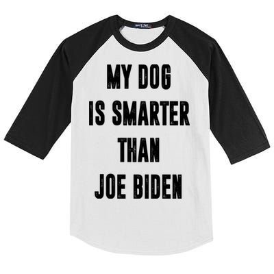 My Dog Is Smarter Than Joe Biden Funny Kids Colorblock Raglan Jersey