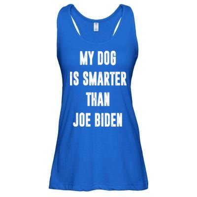 My Dog Is Smarter Than Joe Biden Funny Ladies Essential Flowy Tank