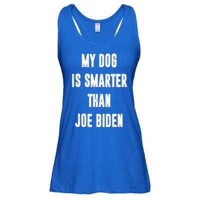 My Dog Is Smarter Than Joe Biden Funny Ladies Essential Flowy Tank