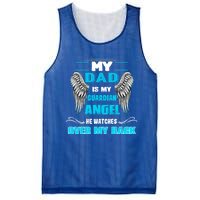 My Dad Is My Guardian Angel He Watches Over My Back Loss Dad Cool Gift Mesh Reversible Basketball Jersey Tank