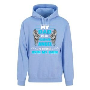 My Dad Is My Guardian Angel He Watches Over My Back Loss Dad Cool Gift Unisex Surf Hoodie