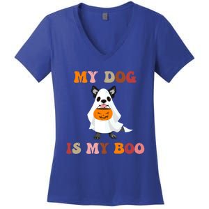 My Dog Is My Boo Gift Women's V-Neck T-Shirt