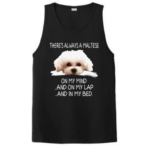 Maltese Dog Is On My Mind Funny Puppy Owner Design PosiCharge Competitor Tank