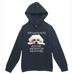 Maltese Dog Is On My Mind Funny Puppy Owner Design Urban Pullover Hoodie