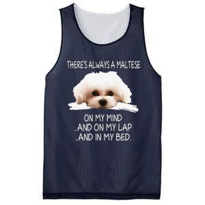 Maltese Dog Is On My Mind Funny Puppy Owner Design Mesh Reversible Basketball Jersey Tank