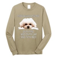 Maltese Dog Is On My Mind Funny Puppy Owner Design Long Sleeve Shirt