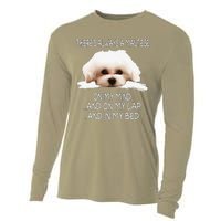 Maltese Dog Is On My Mind Funny Puppy Owner Design Cooling Performance Long Sleeve Crew