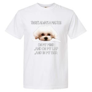 Maltese Dog Is On My Mind Funny Puppy Owner Design Garment-Dyed Heavyweight T-Shirt