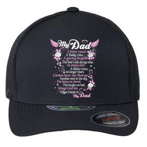 My Dad Is My Guardian Angel Daddy's Father's Memories Gift Flexfit Unipanel Trucker Cap