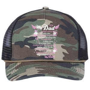 My Dad Is My Guardian Angel Daddy's Father's Memories Gift Retro Rope Trucker Hat Cap