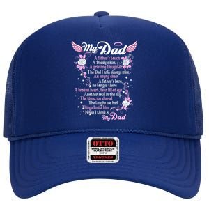 My Dad Is My Guardian Angel Daddy's Father's Memories Gift High Crown Mesh Back Trucker Hat