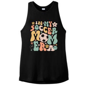 Mothers Day In My Soccer Mom Era Groovy Soccer Mom Life Ladies PosiCharge Tri-Blend Wicking Tank