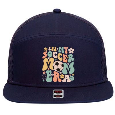 Mothers Day In My Soccer Mom Era Groovy Soccer Mom Life 7 Panel Mesh Trucker Snapback Hat