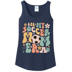 Mothers Day In My Soccer Mom Era Groovy Soccer Mom Life Ladies Essential Tank