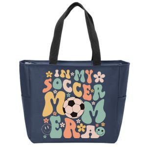 Mothers Day In My Soccer Mom Era Groovy Soccer Mom Life Zip Tote Bag