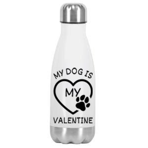 My Dog Is My Valentine Gift Funny Dog Lover Valentines Day Gift Funny Gift Stainless Steel Insulated Water Bottle