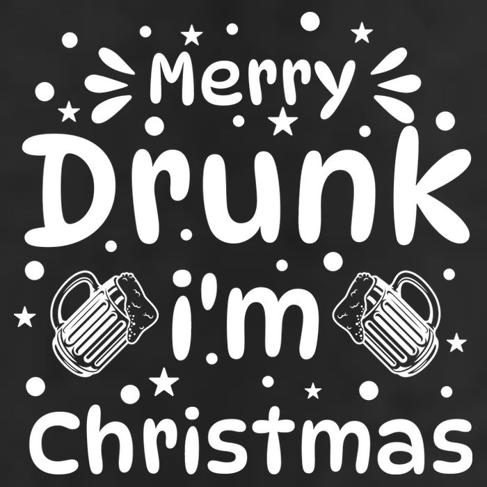 Merry Drunk I'm Christmas Funny Holiday 7 Panel Mesh Trucker Snapback Hat