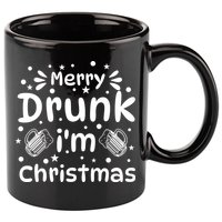 Merry Drunk I'm Christmas Funny Holiday 11oz C Handle Ceramic Mug