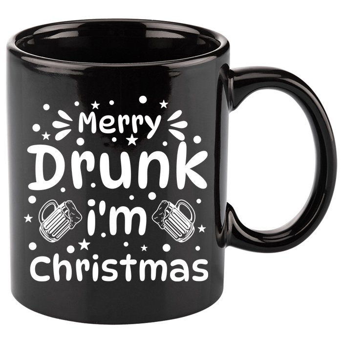 Merry Drunk I'm Christmas Funny Holiday 11oz C Handle Ceramic Mug