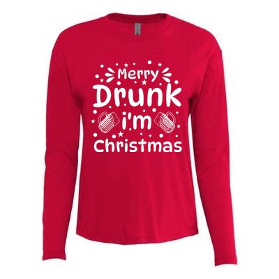 Merry Drunk I'm Christmas Funny Holiday Womens Cotton Relaxed Long Sleeve T-Shirt