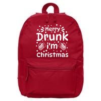 Merry Drunk I'm Christmas Funny Holiday 16 in Basic Backpack