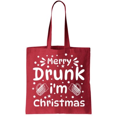 Merry Drunk I'm Christmas Funny Holiday Tote Bag