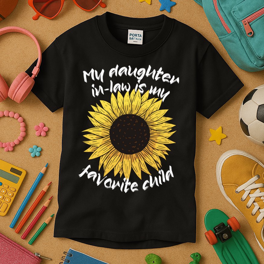 My Daughter In Law Is My Favorite Child Family Sunflower Kids T-Shirt