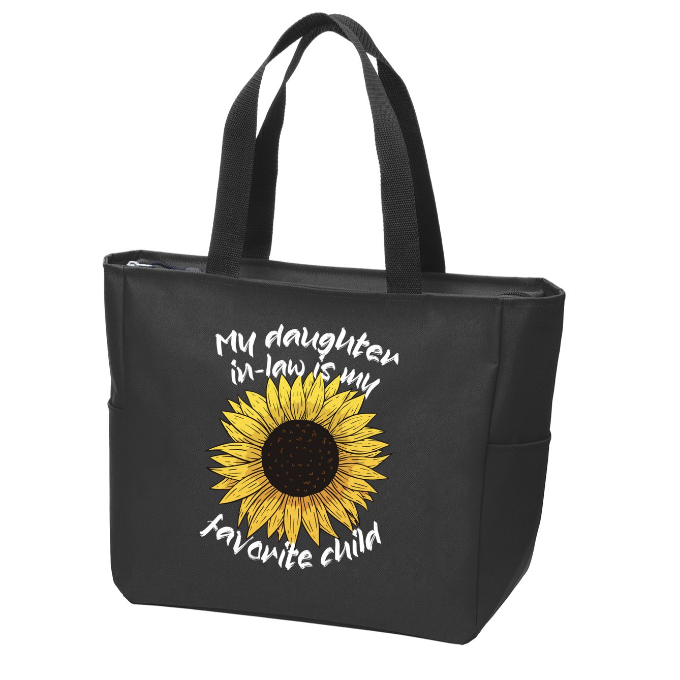 My Daughter In Law Is My Favorite Child Family Sunflower Zip Tote Bag