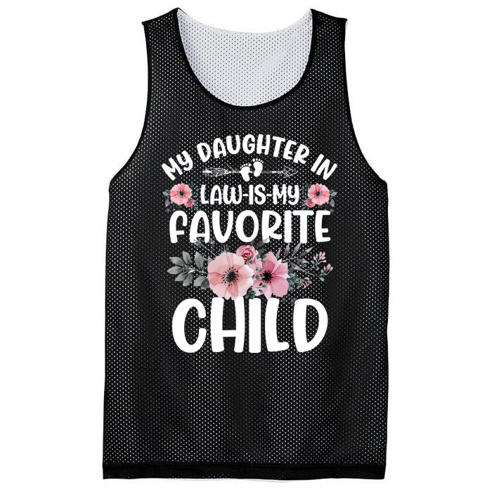 My Daughter In Law Is My Favorite Child Funny Fathers Day Mesh Reversible Basketball Jersey Tank