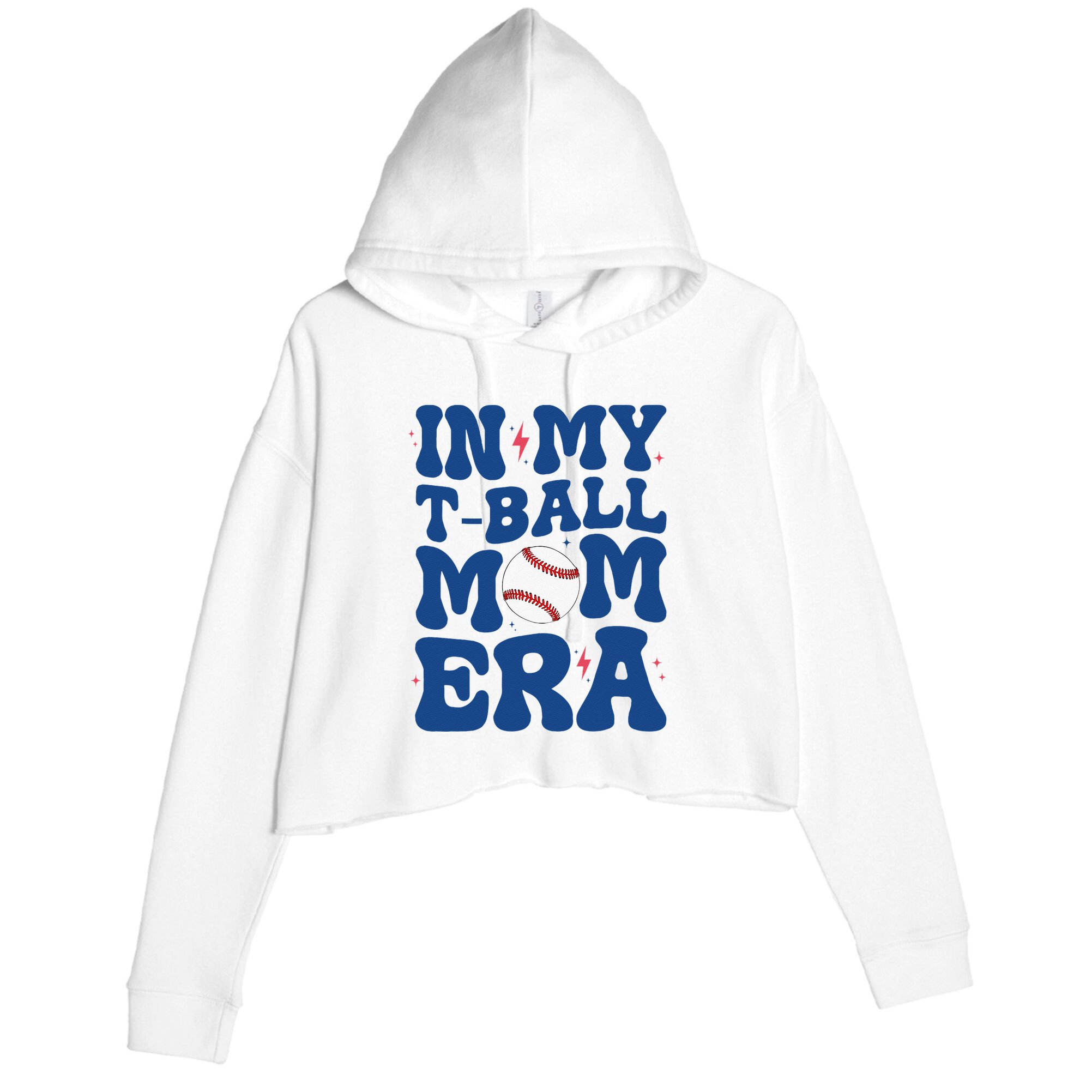 MotherS Day In My Tball Mom Era Crop Fleece Hoodie