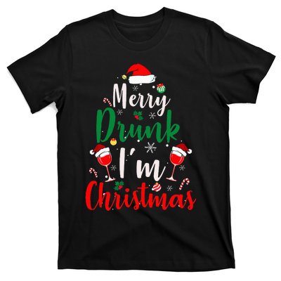 Merry Drunk I'm Christmas Funny Santa Joke Xmas Beer Lover T-Shirt