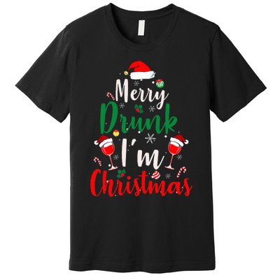 Merry Drunk I'm Christmas Funny Santa Joke Xmas Beer Lover Premium T-Shirt