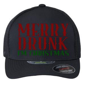 Merry Drunk Im Christmas Funny Holiday Flexfit Unipanel Trucker Cap