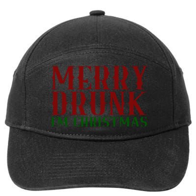 Merry Drunk Im Christmas Funny Holiday 7-Panel Snapback Hat