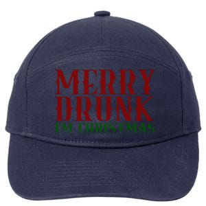 Merry Drunk Im Christmas Funny Holiday 7-Panel Snapback Hat