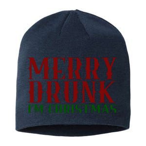 Merry Drunk Im Christmas Funny Holiday Sustainable Beanie