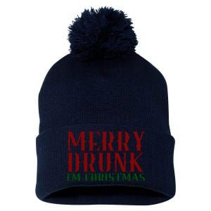 Merry Drunk Im Christmas Funny Holiday Pom Pom 12in Knit Beanie