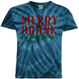 Merry Drunk Im Christmas Funny Holiday Kids Tie-Dye T-Shirt