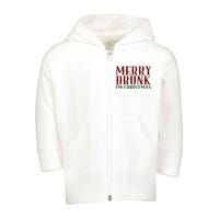 Merry Drunk Im Christmas Funny Holiday Toddler Zip Fleece Hoodie