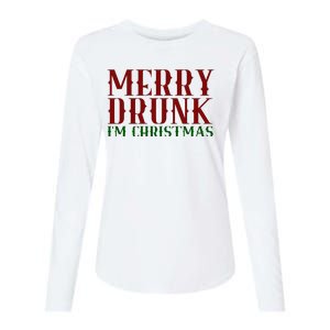 Merry Drunk Im Christmas Funny Holiday Womens Cotton Relaxed Long Sleeve T-Shirt