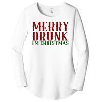 Merry Drunk Im Christmas Funny Holiday Women's Perfect Tri Tunic Long Sleeve Shirt