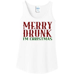 Merry Drunk Im Christmas Funny Holiday Ladies Essential Tank