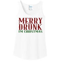 Merry Drunk Im Christmas Funny Holiday Ladies Essential Tank