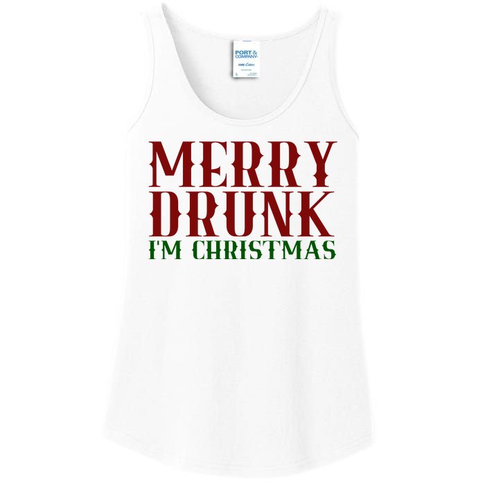 Merry Drunk Im Christmas Funny Holiday Ladies Essential Tank